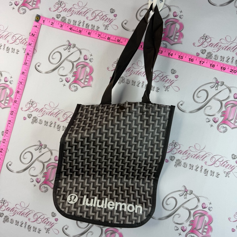 lululemon athletica Black & Gray Patterned Tote Bag reusable bag rare pattern
